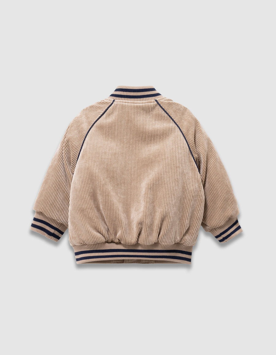 beige cord-collegejacke für jungen