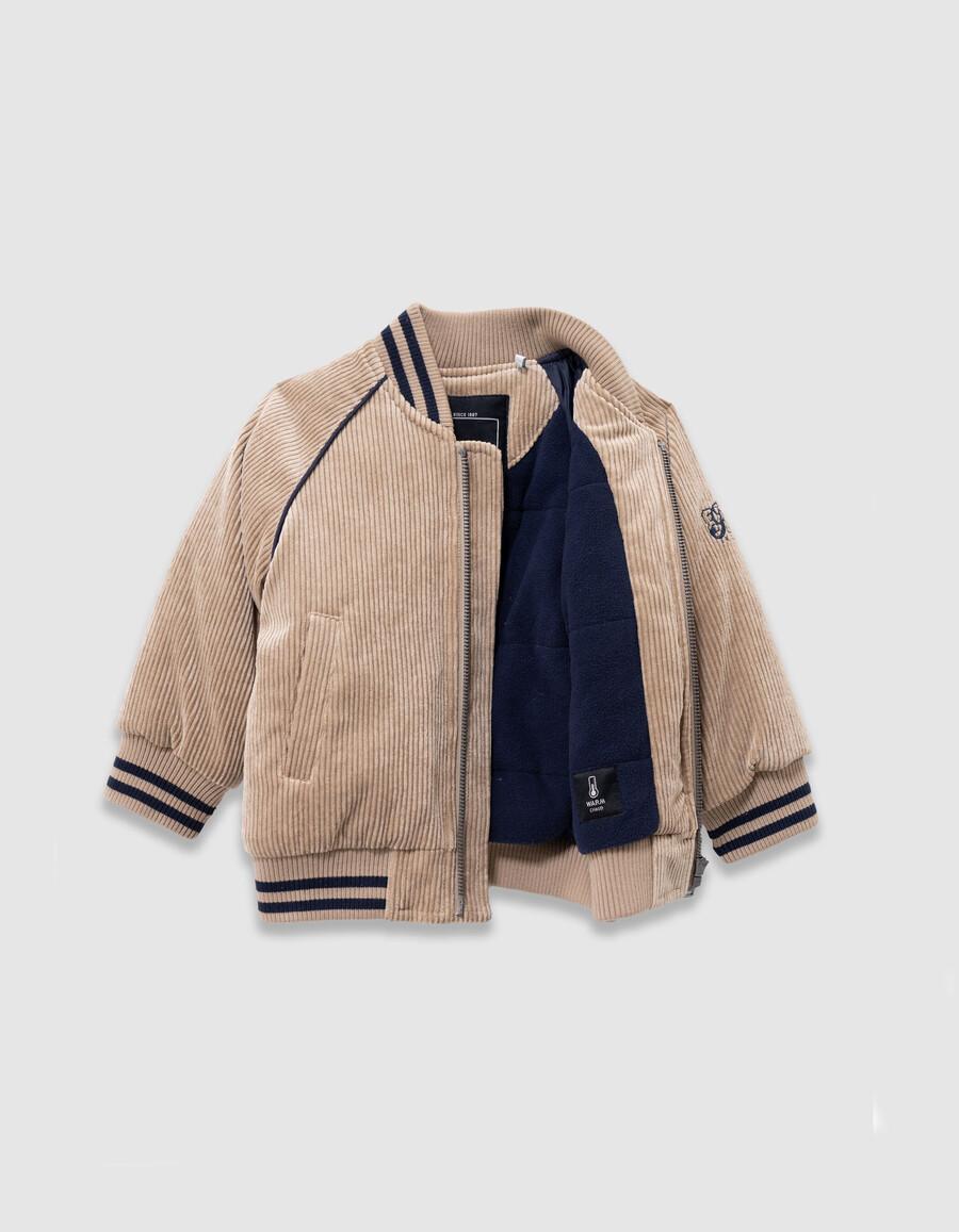 beige cord-collegejacke für jungen