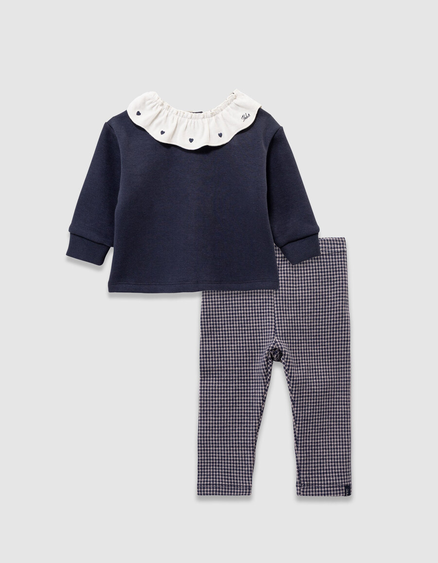 outfit aus hahnentrittmuster-top und leggings für babys
