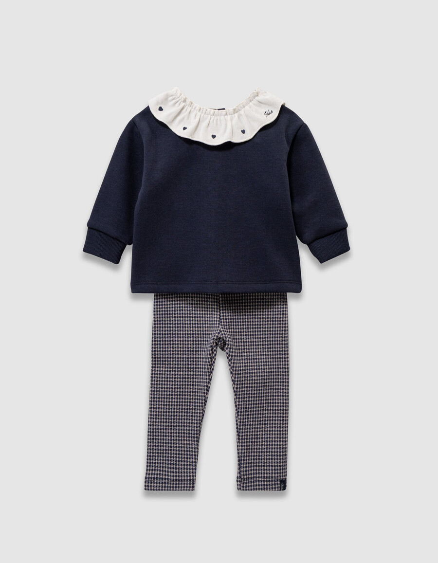 outfit aus hahnentrittmuster-top und leggings für babys