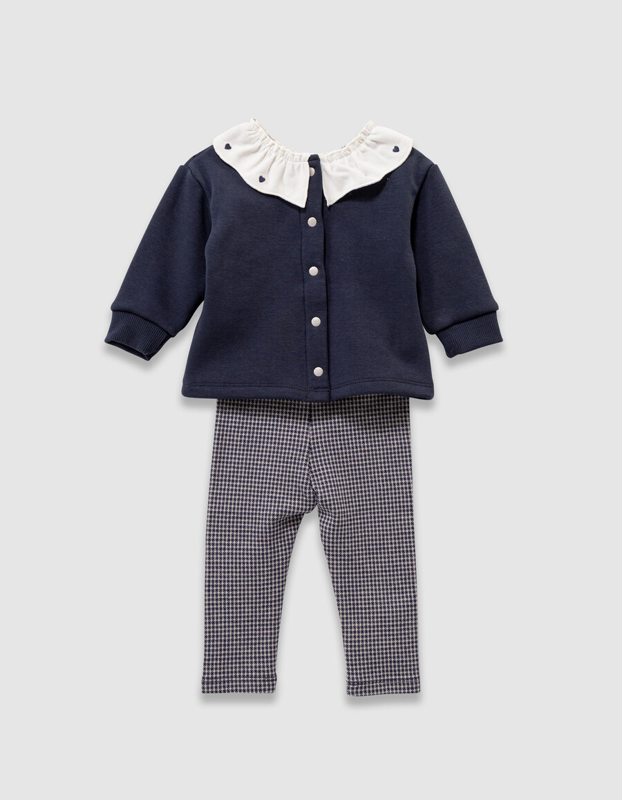outfit aus hahnentrittmuster-top und leggings für babys