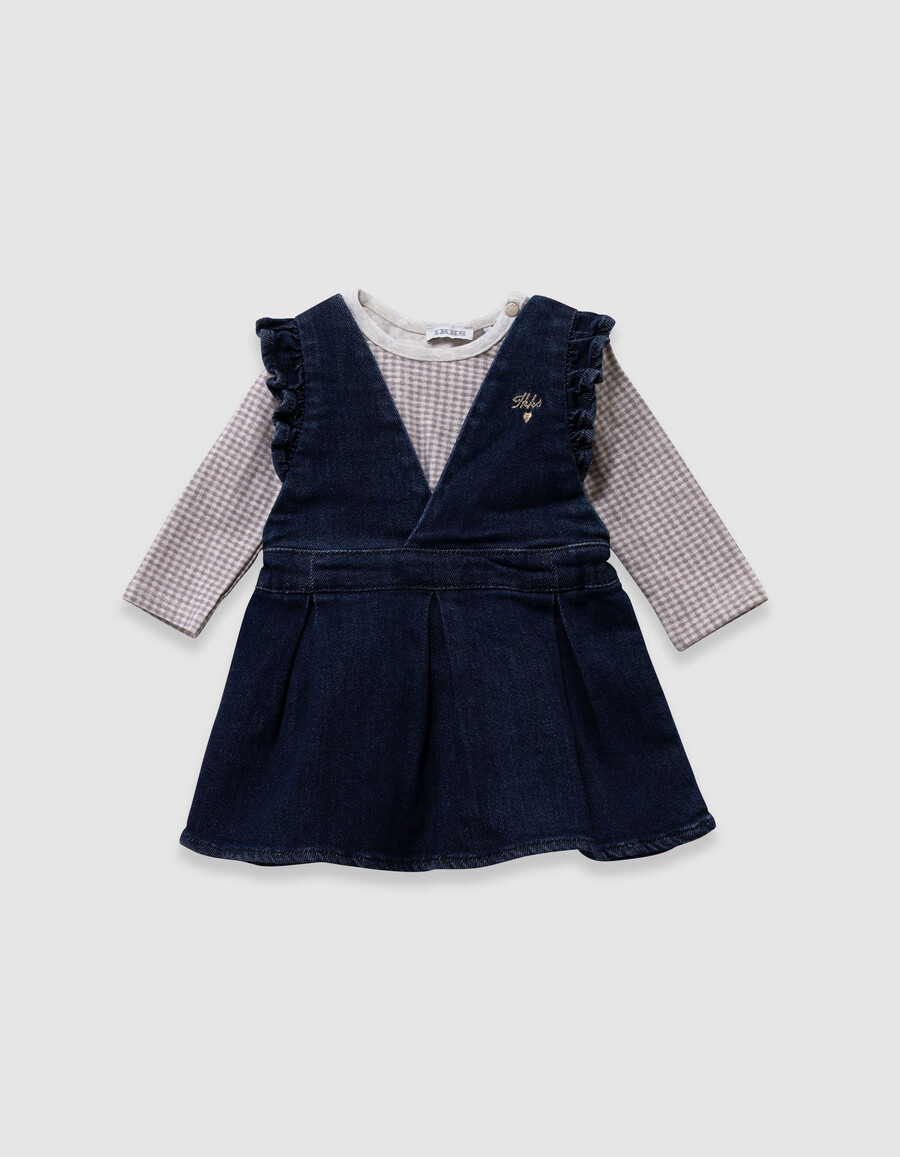jeanskleid und t-shirt-outfit für babys