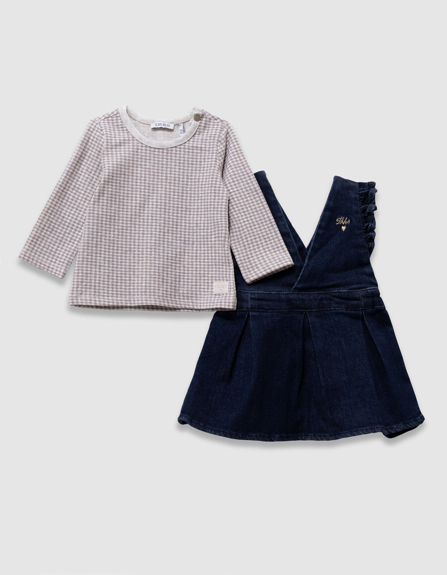 jeanskleid und t-shirt-outfit für babys