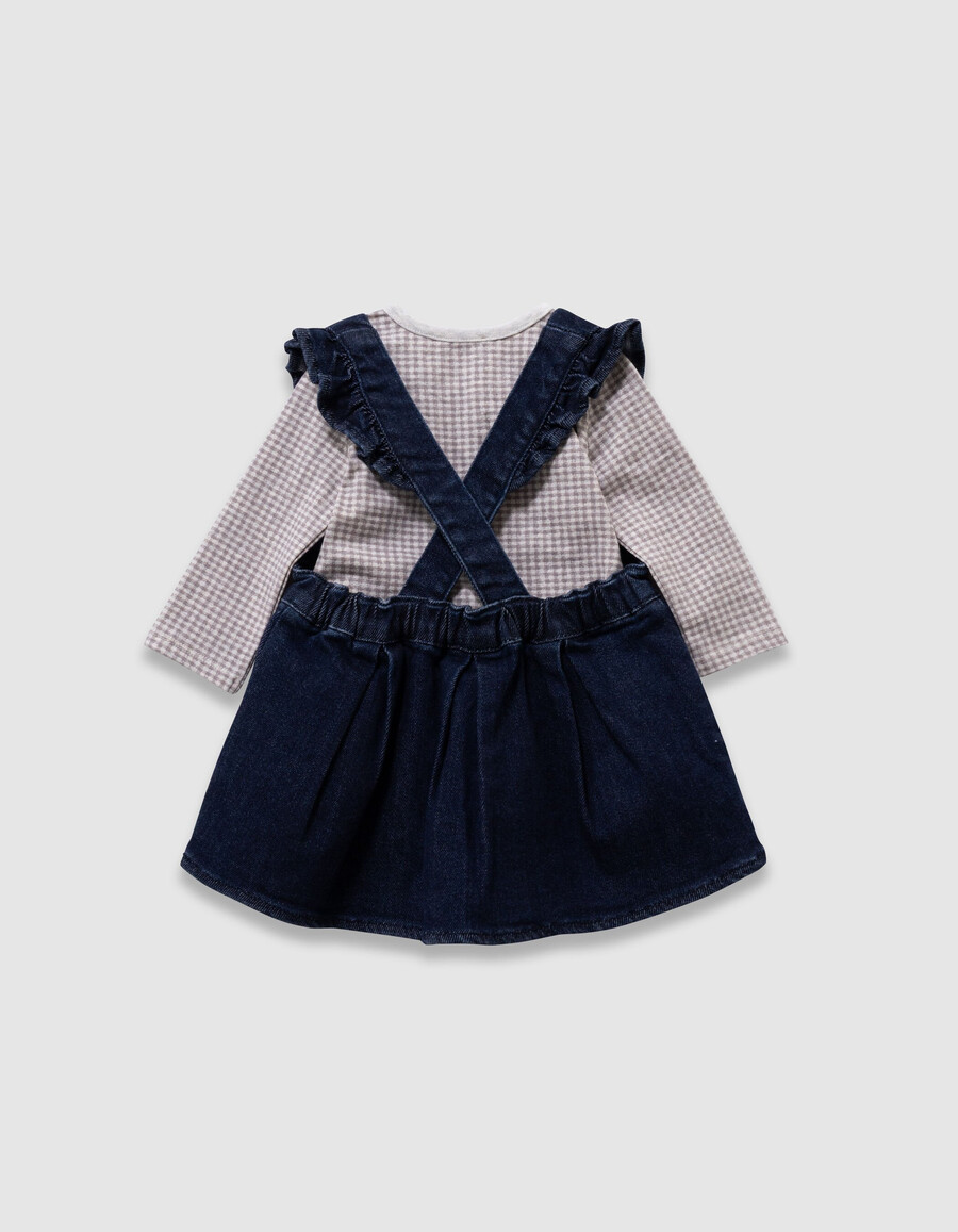 jeanskleid und t-shirt-outfit für babys