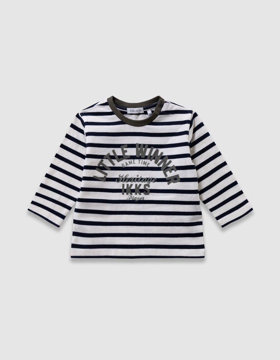 gestreiftes t-shirt und hose für babys und jungen