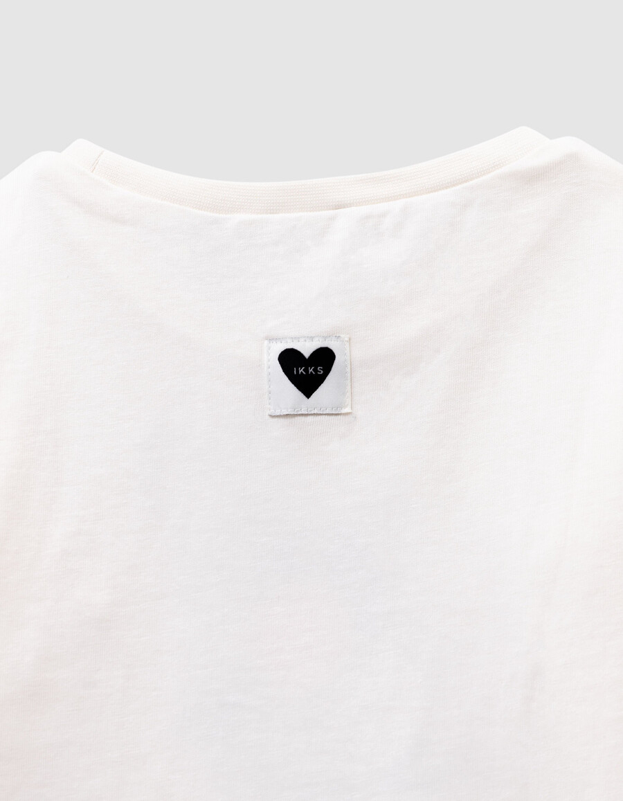 mädchen-langarmshirt in ecru mit superkatzenmotiv
