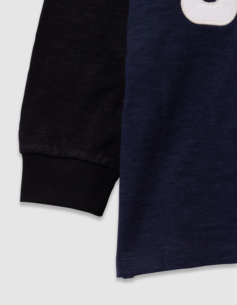 poloshirt für jungen marineblaukamelschwarz weißer kragen nummern