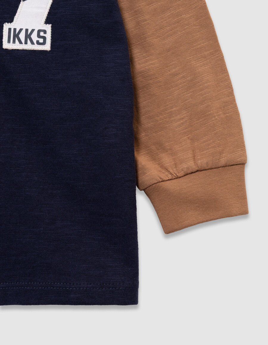 poloshirt für jungen marineblaukamelschwarz weißer kragen nummern