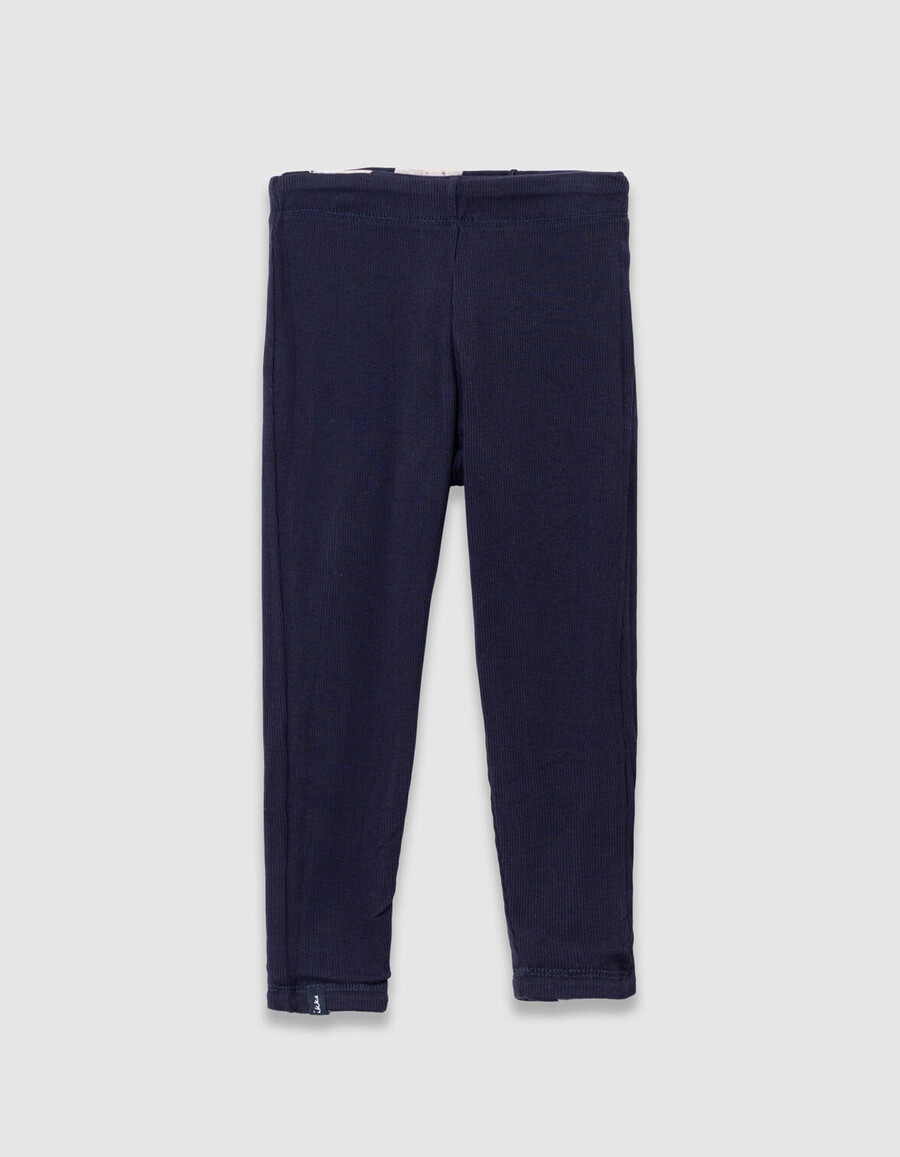 wendbare leggings für mädchen marineblau größe xl mit polka-dots und rippenmuster.