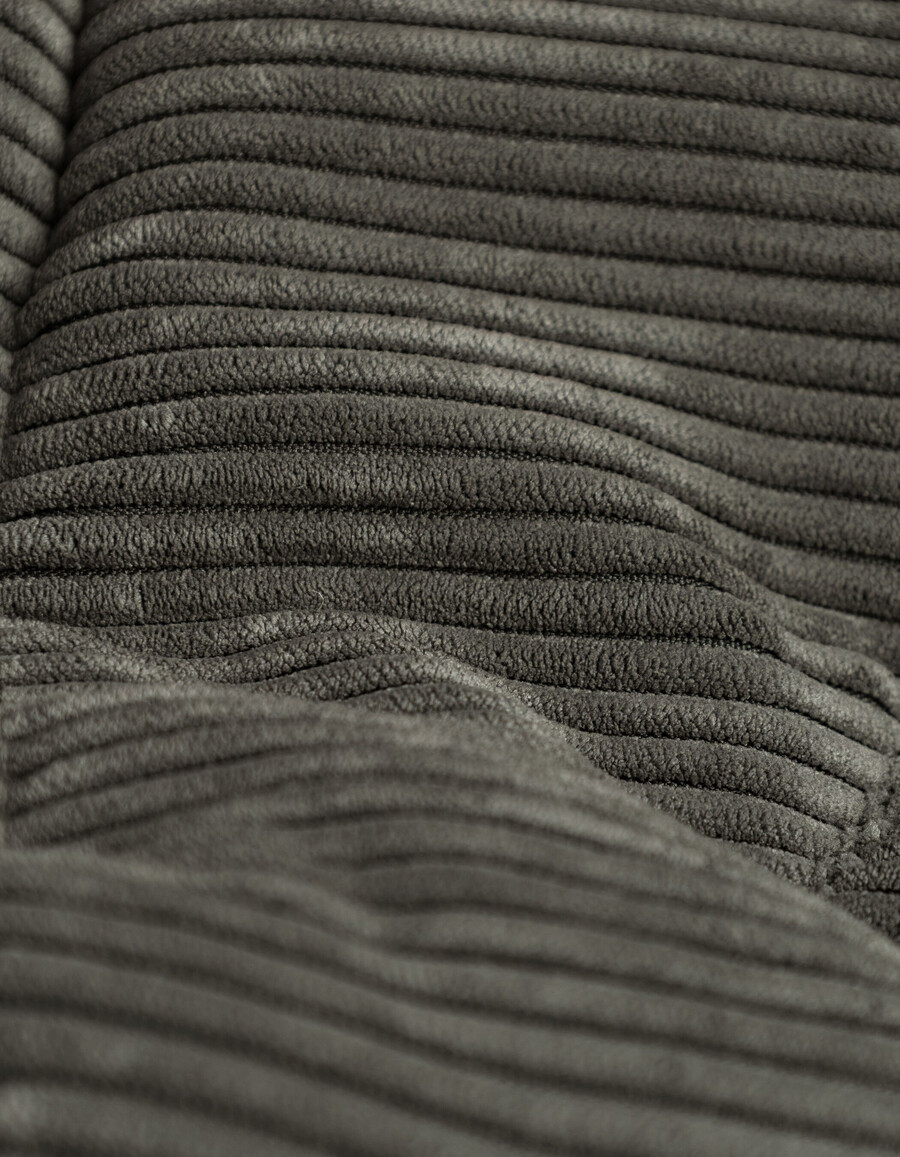 graue cord-steppjacke für herren mit abnehmbarer kapuze
