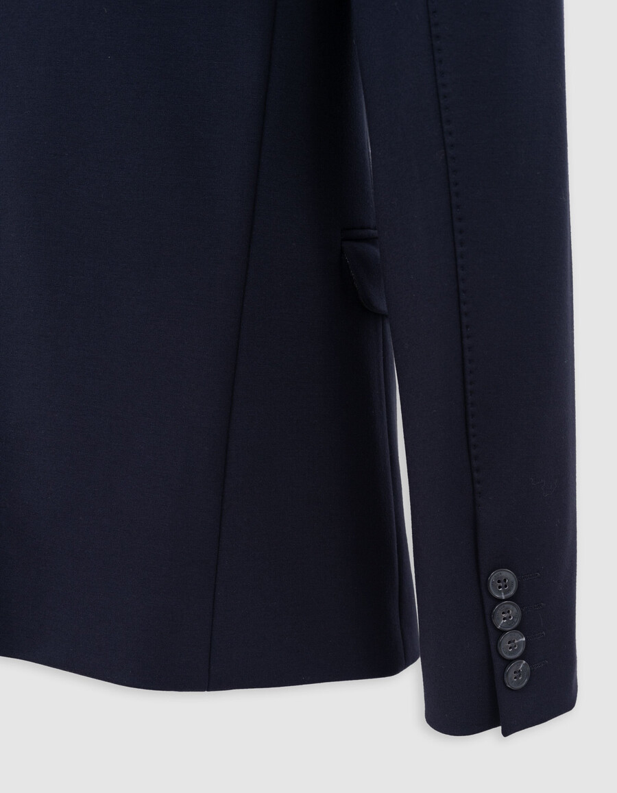 marineblaue herrenjacke mit abnehmbarem besatz