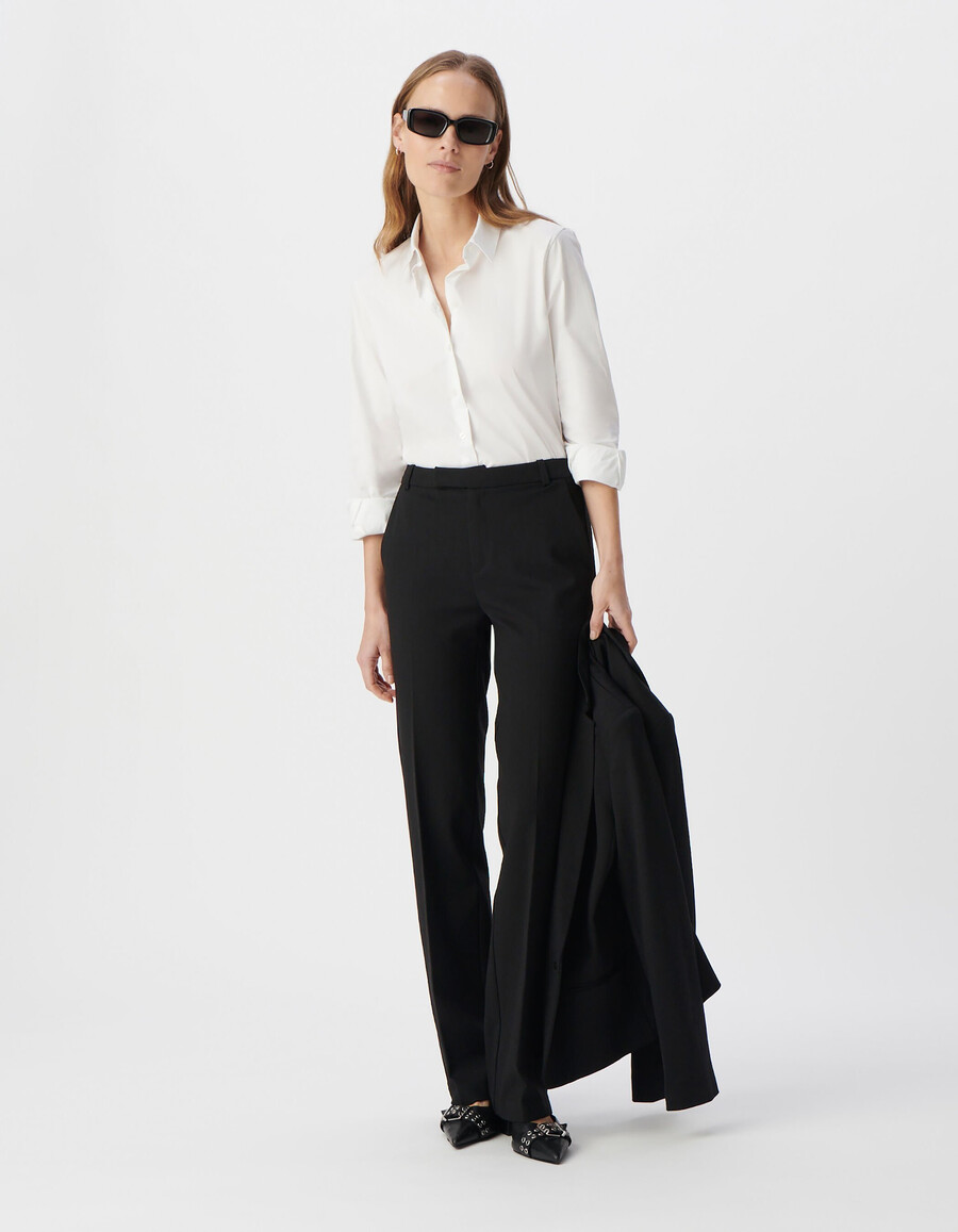 weißes damen-langarmshirt