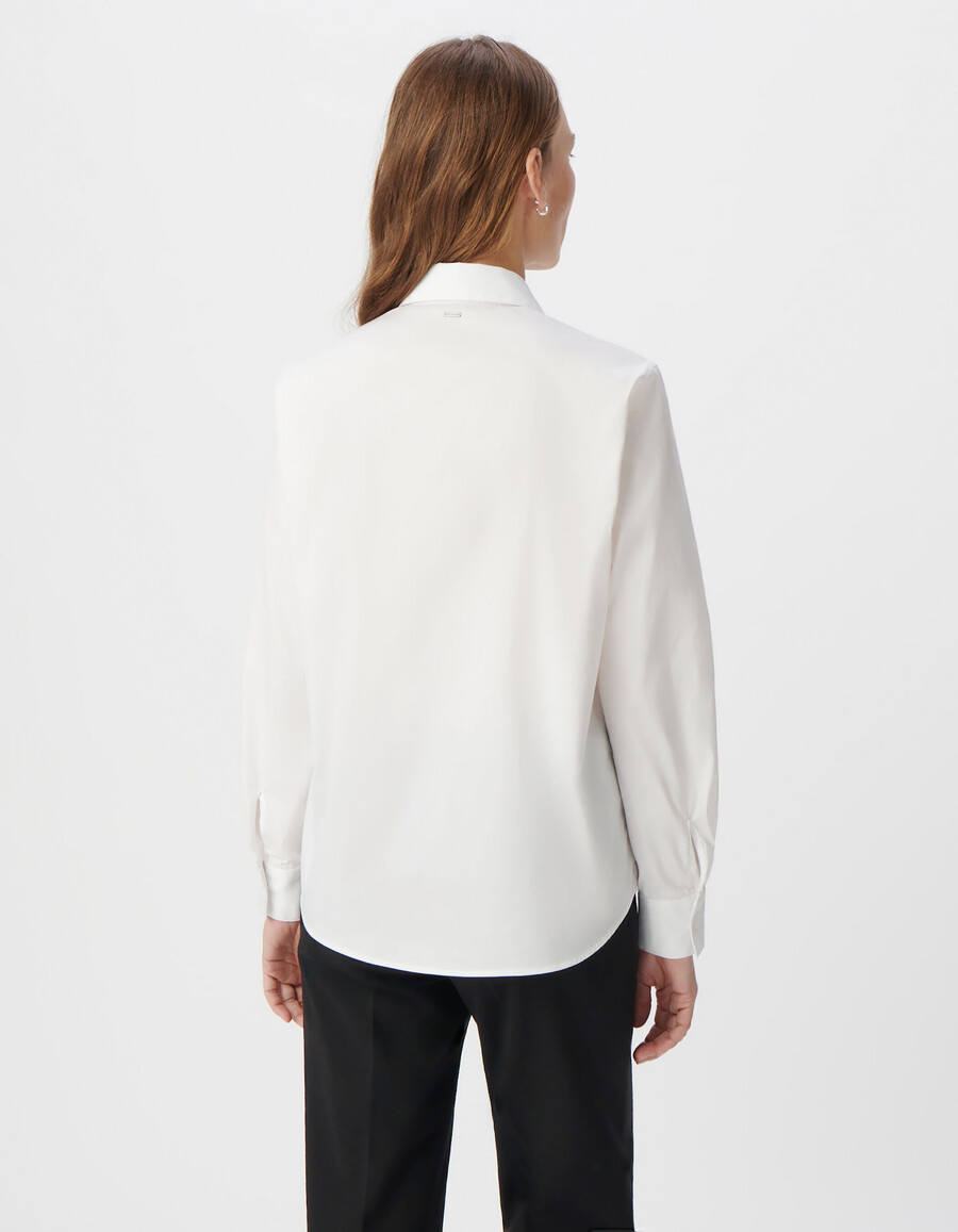 weißes damen-langarmshirt