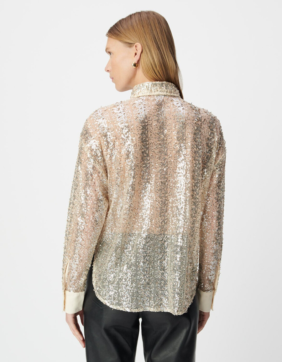 damenbluse mit goldperlen- und paillettenstickerei
