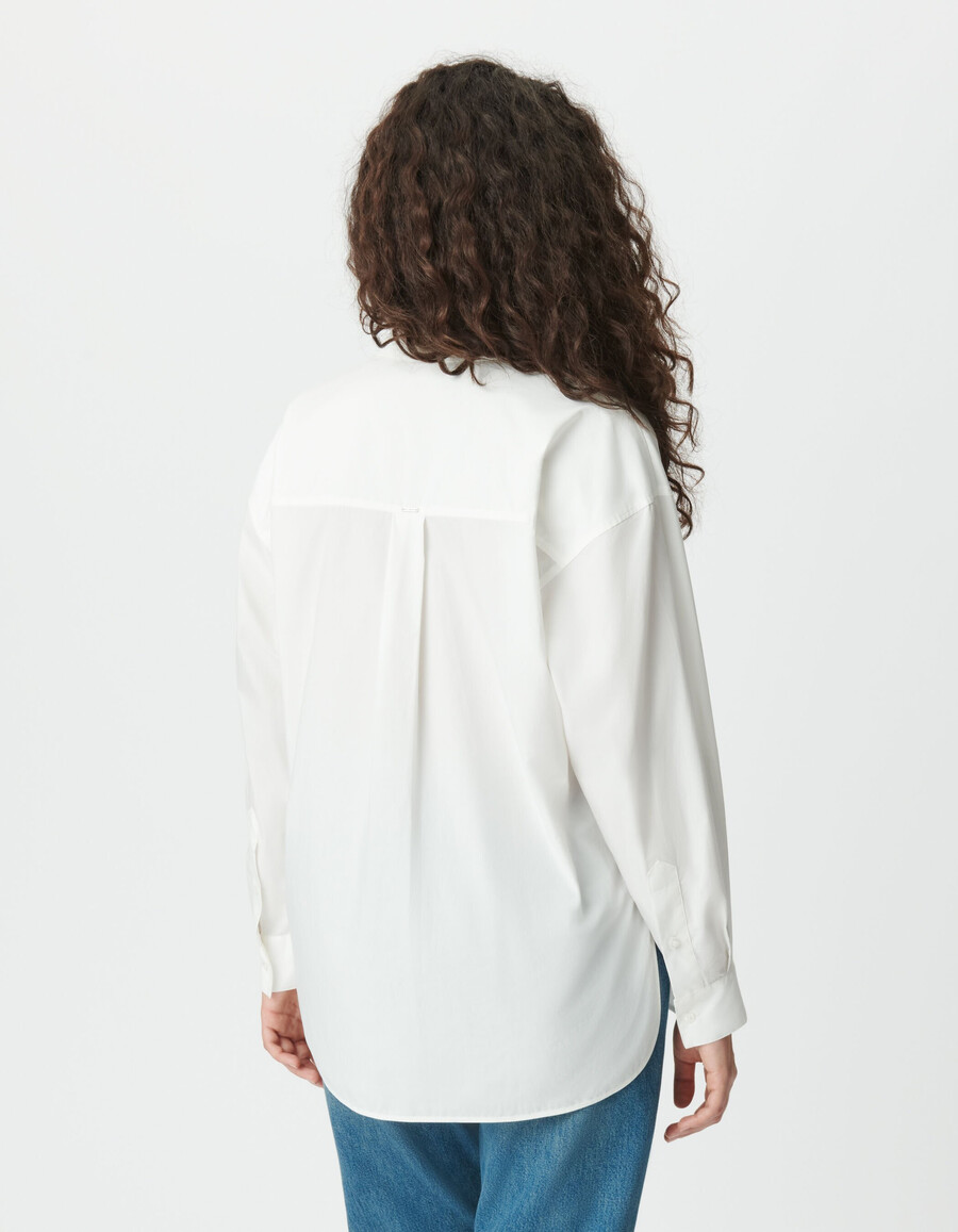 weißes oversize-langarmshirt für damen