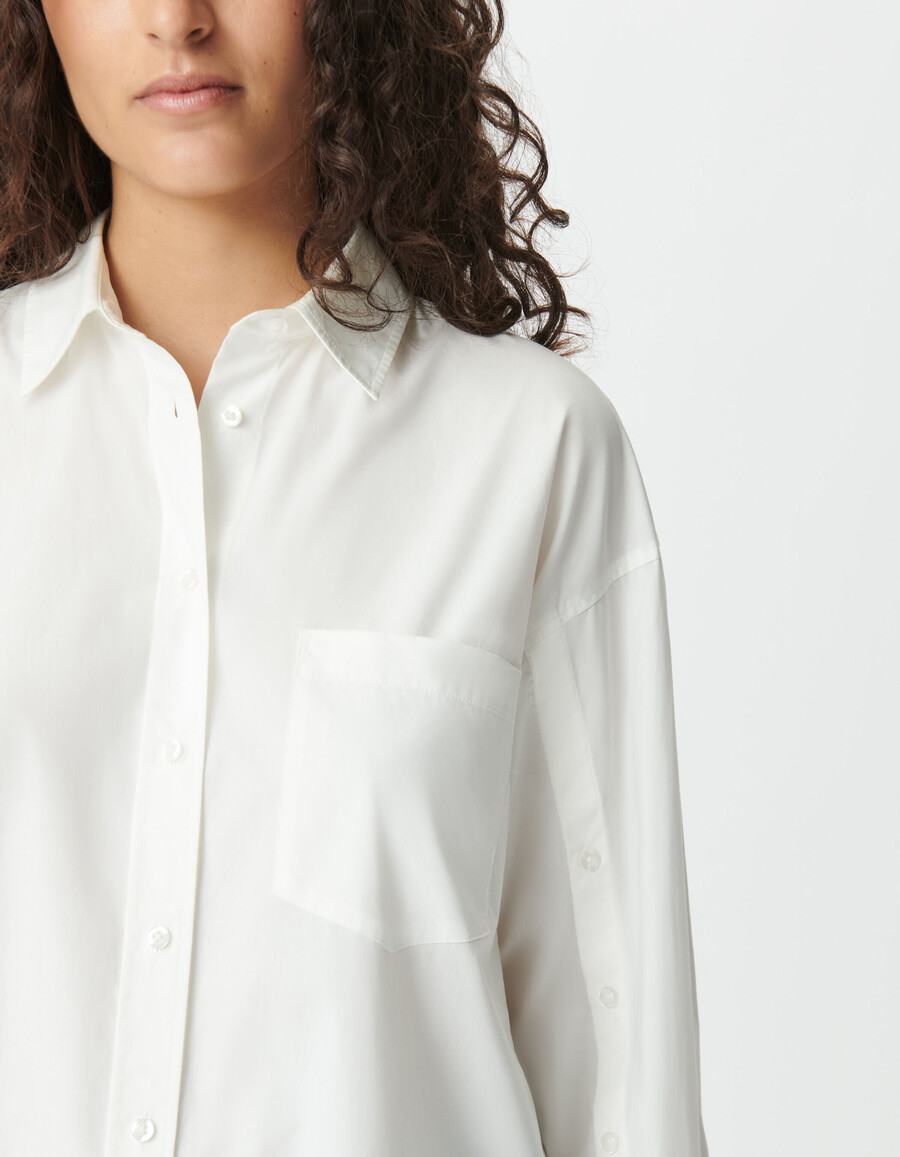 weißes oversize-langarmshirt für damen