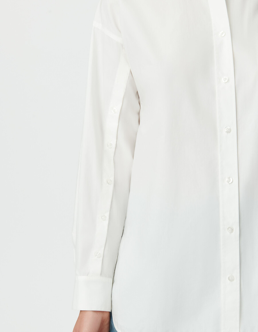 weißes oversize-langarmshirt für damen