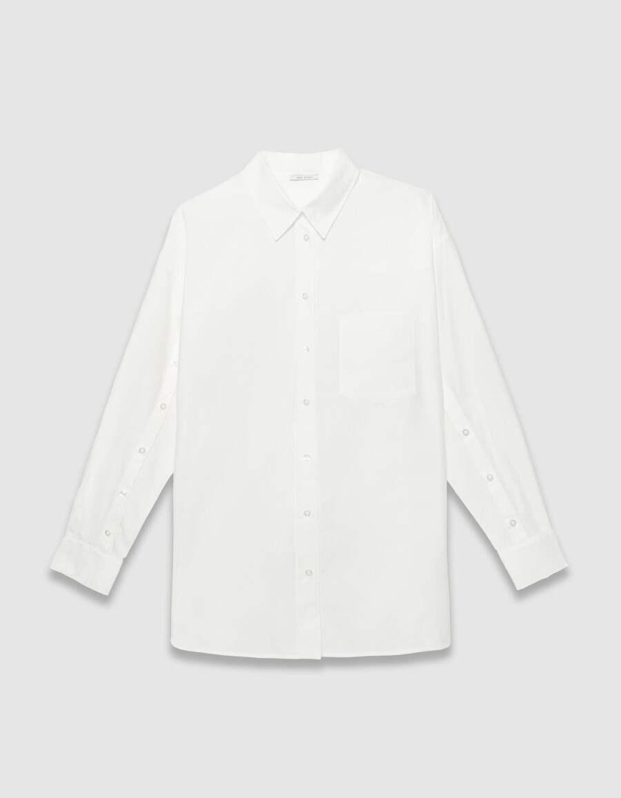 weißes oversize-langarmshirt für damen