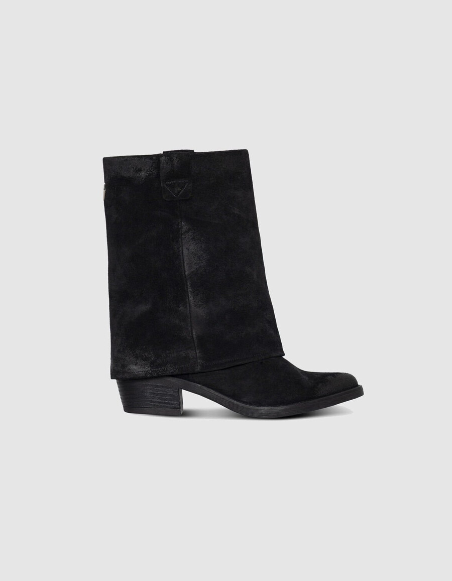 schwarze wildleder-gamaschenstiefel für damen