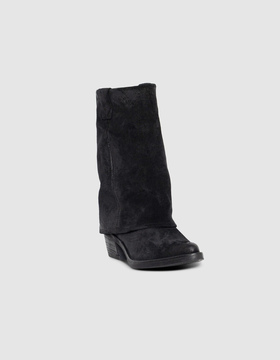 schwarze wildleder-gamaschenstiefel für damen