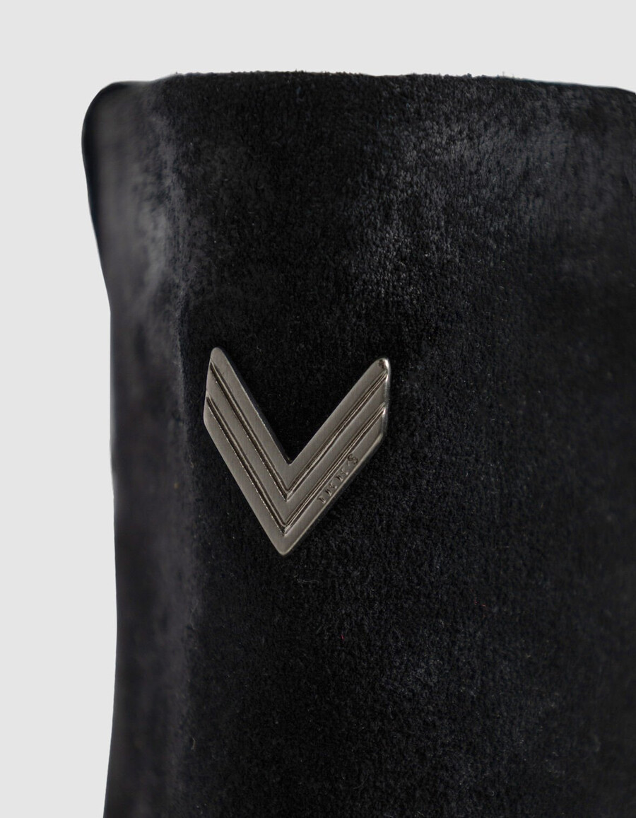 schwarze wildleder-gamaschenstiefel für damen