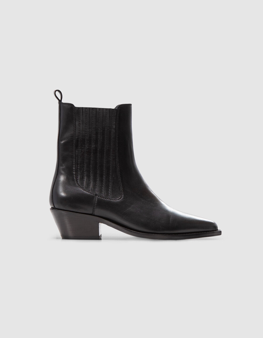 chelsea boots aus schwarzem leder von spirit santiago für damen