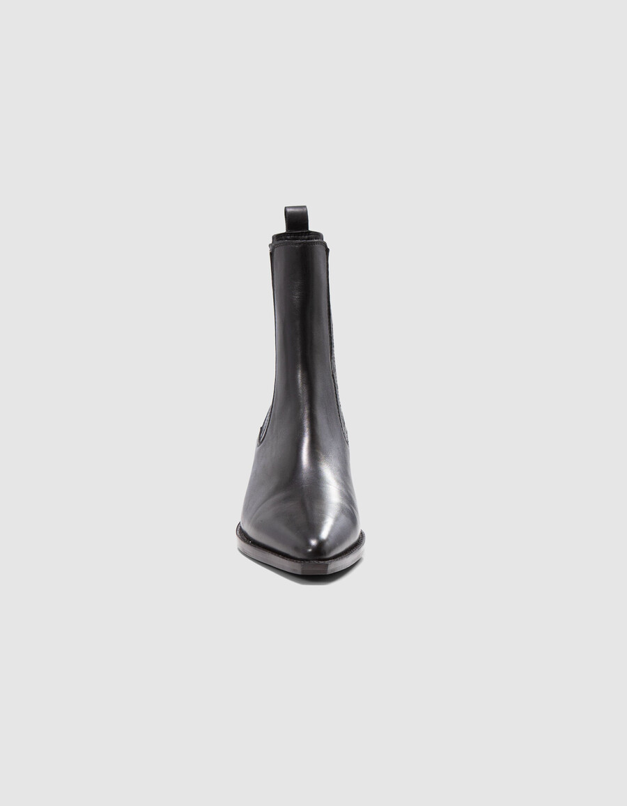 chelsea boots aus schwarzem leder von spirit santiago für damen