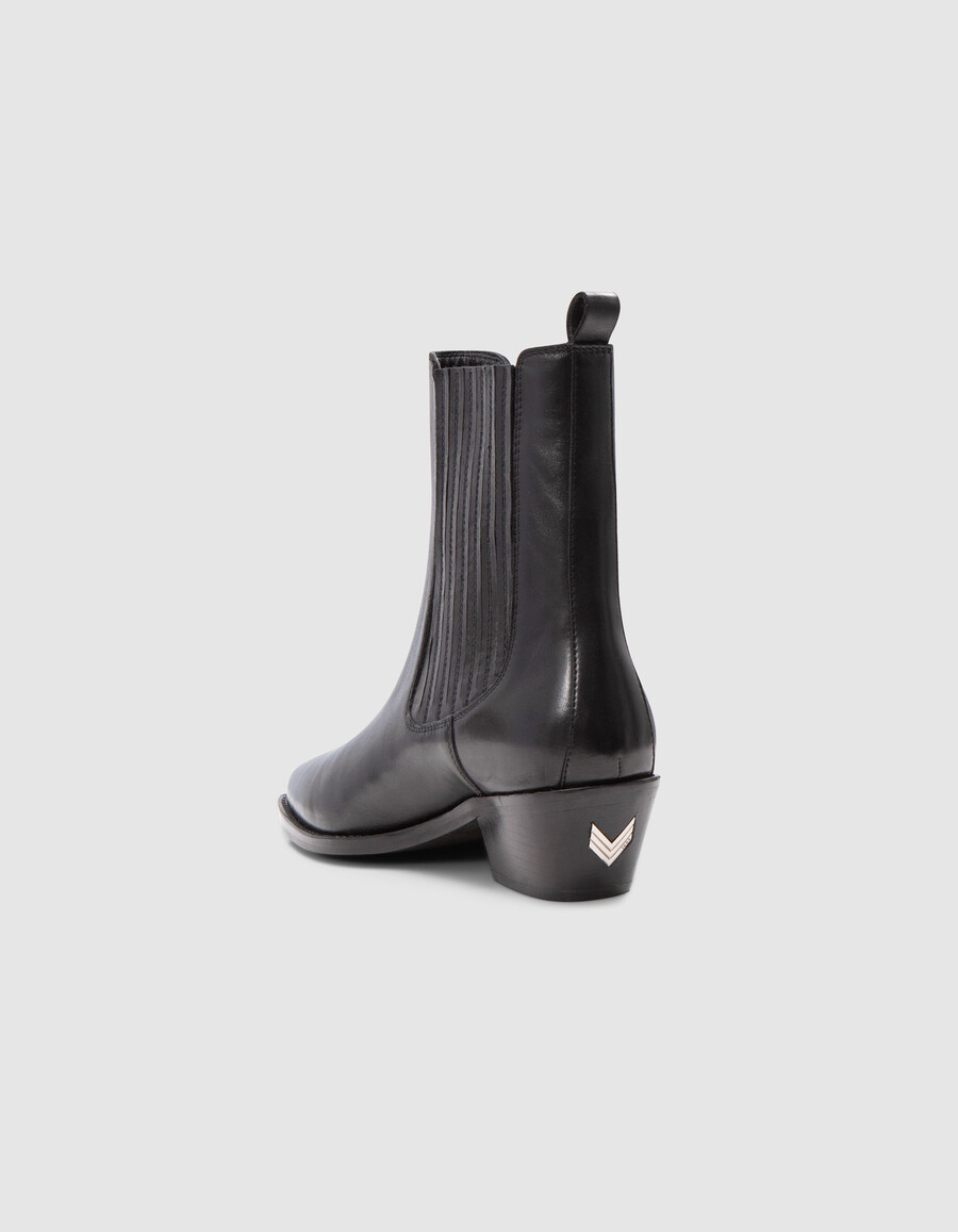 chelsea boots aus schwarzem leder von spirit santiago für damen