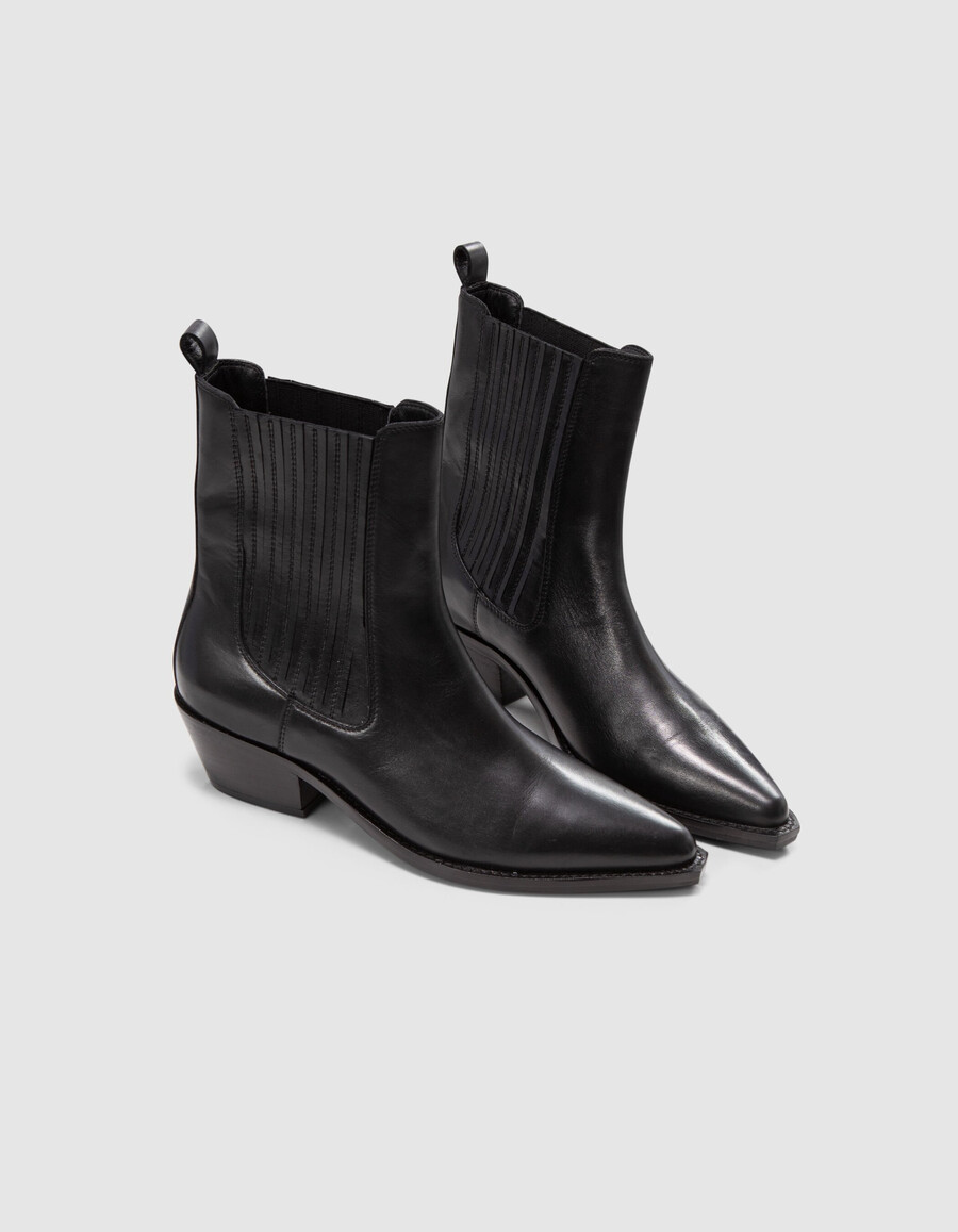 chelsea boots aus schwarzem leder von spirit santiago für damen