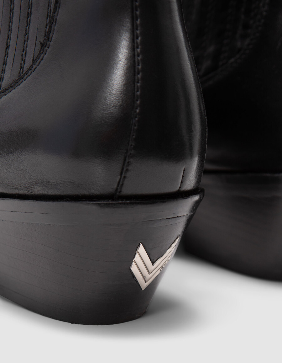 chelsea boots aus schwarzem leder von spirit santiago für damen