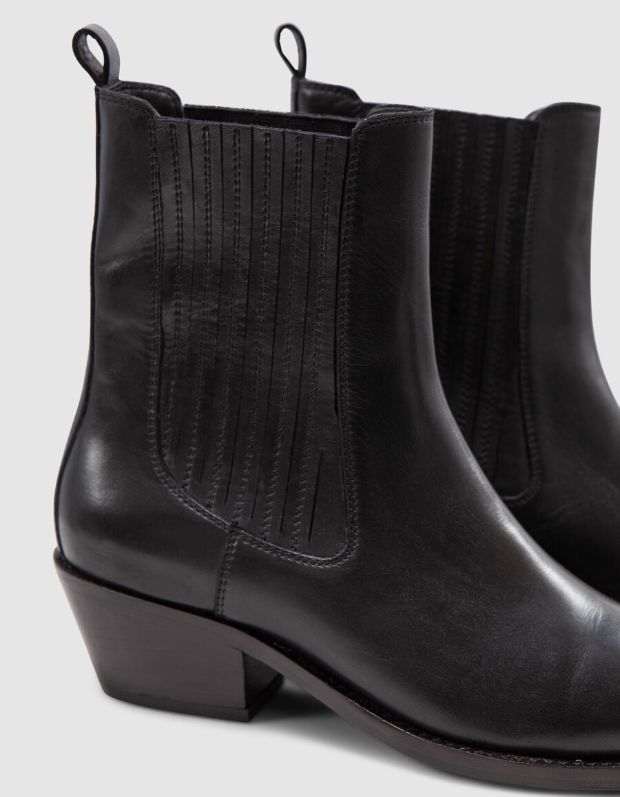 chelsea boots aus schwarzem leder von spirit santiago für damen