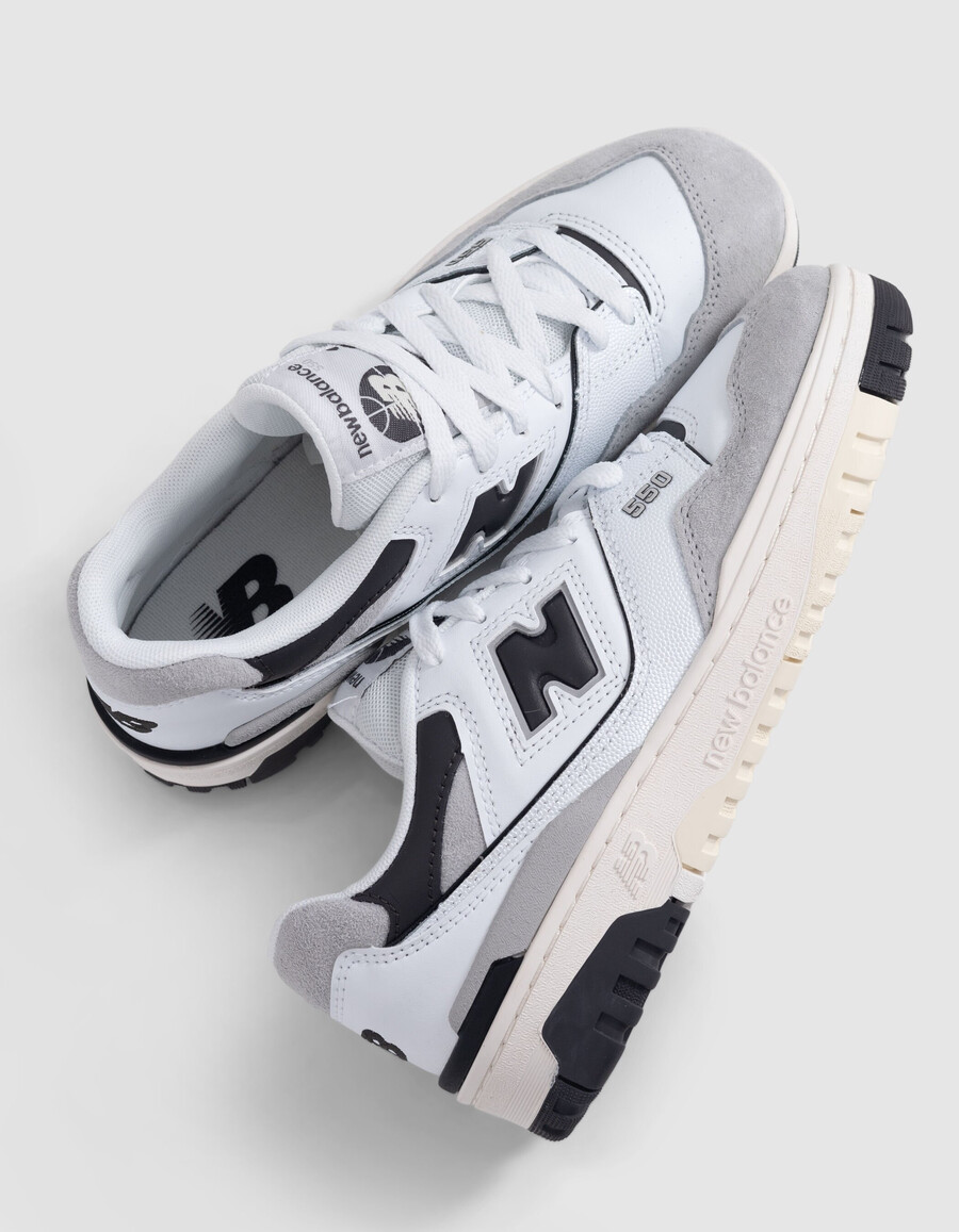 weiße new balance 550 sneaker für jungen