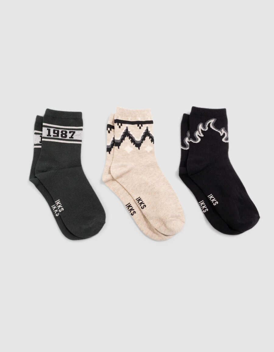 schwarze grüne und beige socken für jungen
