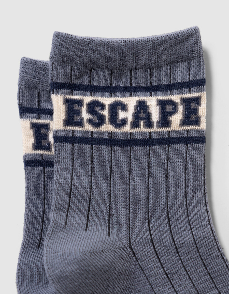 khaki- und graublaue socken für jungen