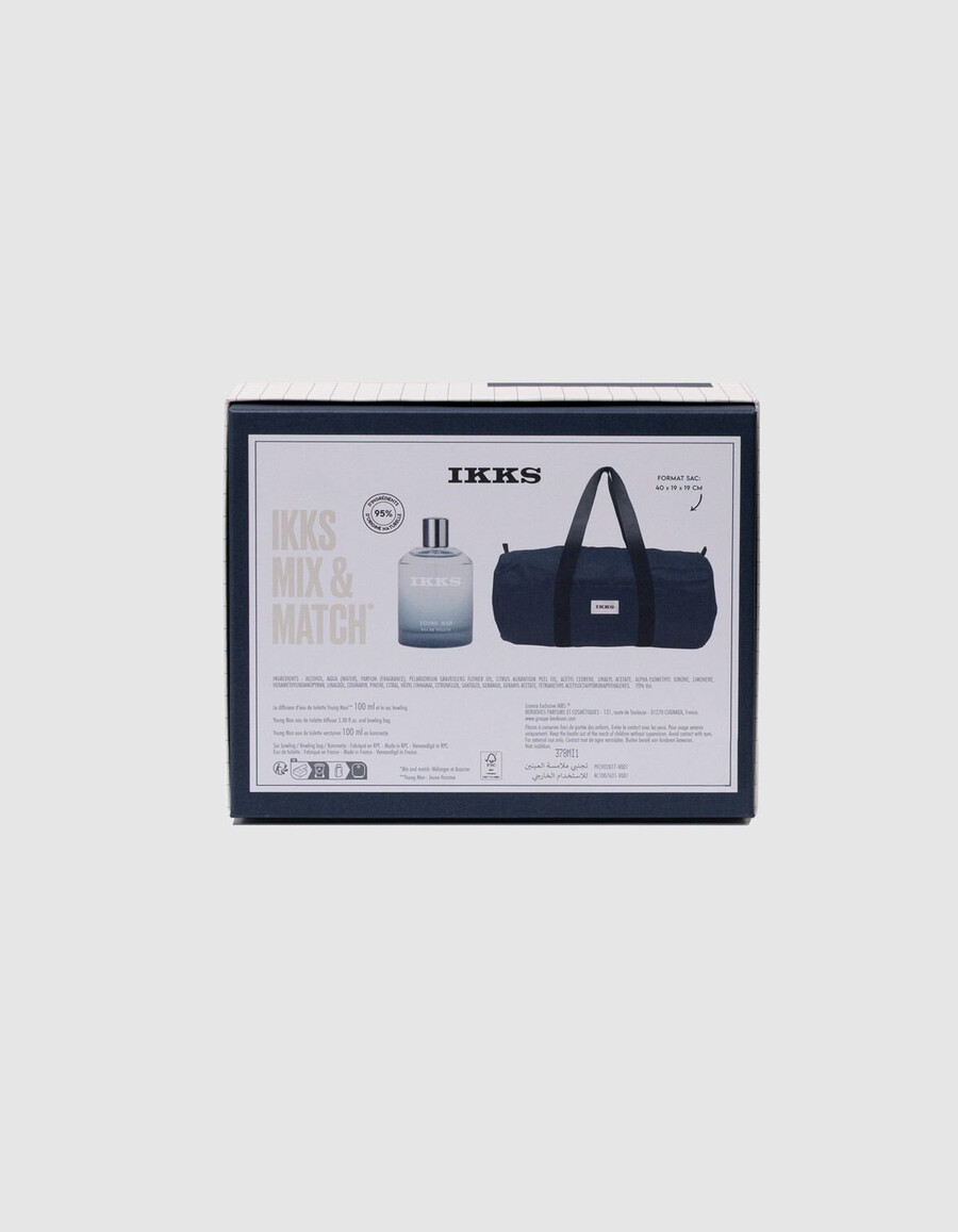 young man 100ml geschenkset und bowlingtasche