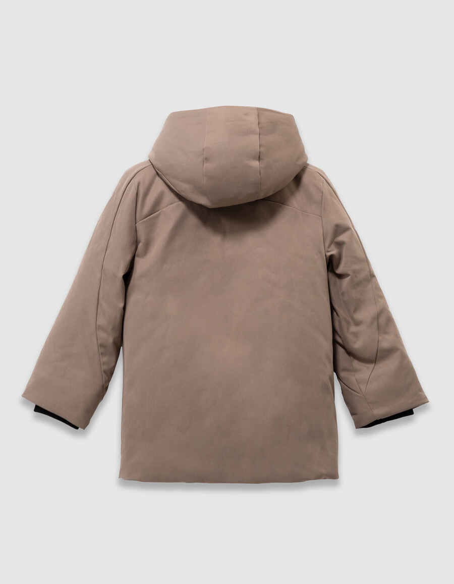 beigefarbener 2-in-1-parka und ärmellose steppjacke für jungen