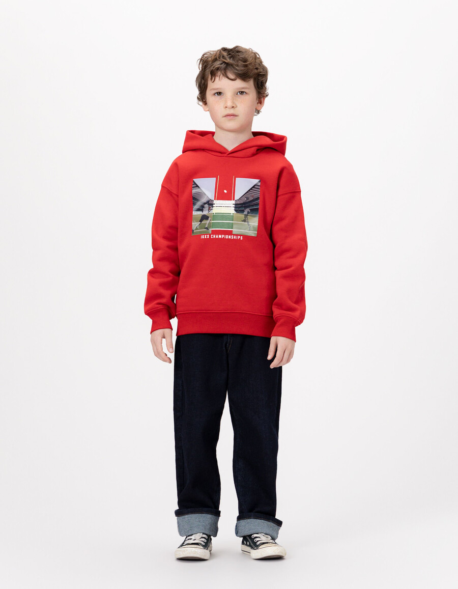 roter kapuzenpullover für jungen mit lentikularbild