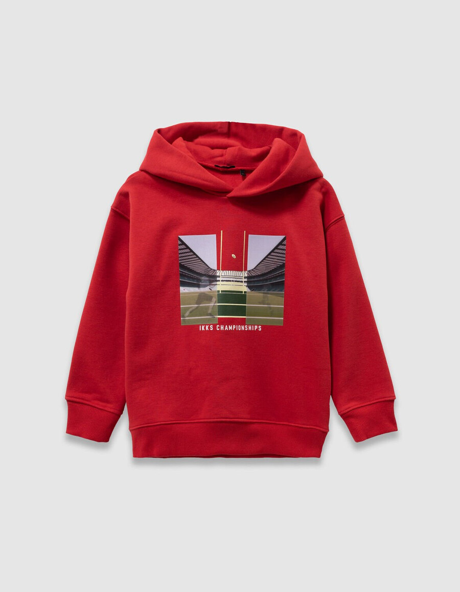 roter kapuzenpullover für jungen mit lentikularbild