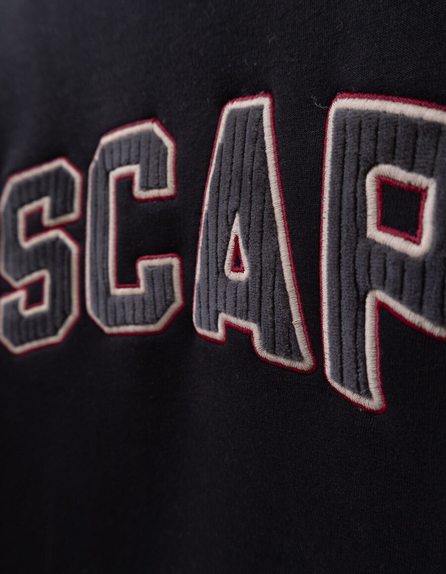 schwarzes sweatshirt für jungen mit gesticktem cord-slogan