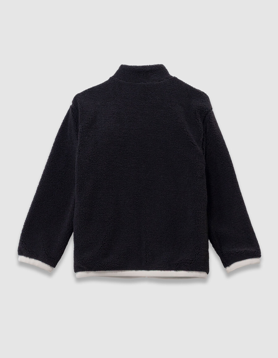 schwarzes sherpa-sweatshirtgrünes wende-strickjacken-set für jungen