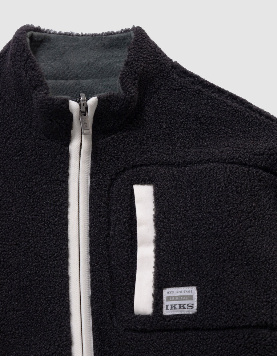 schwarzes sherpa-sweatshirtgrünes wende-strickjacken-set für jungen