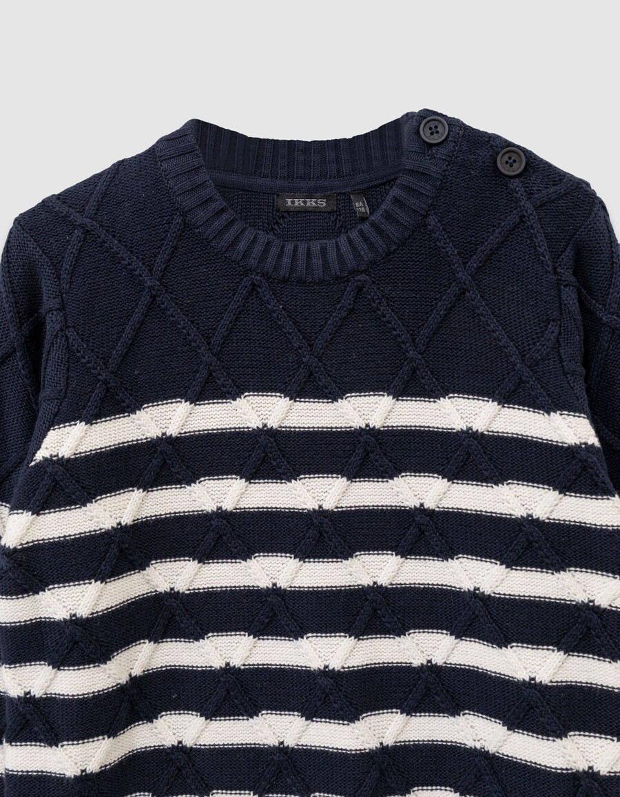 dekorativer strickpullover für jungen im matrosenstil