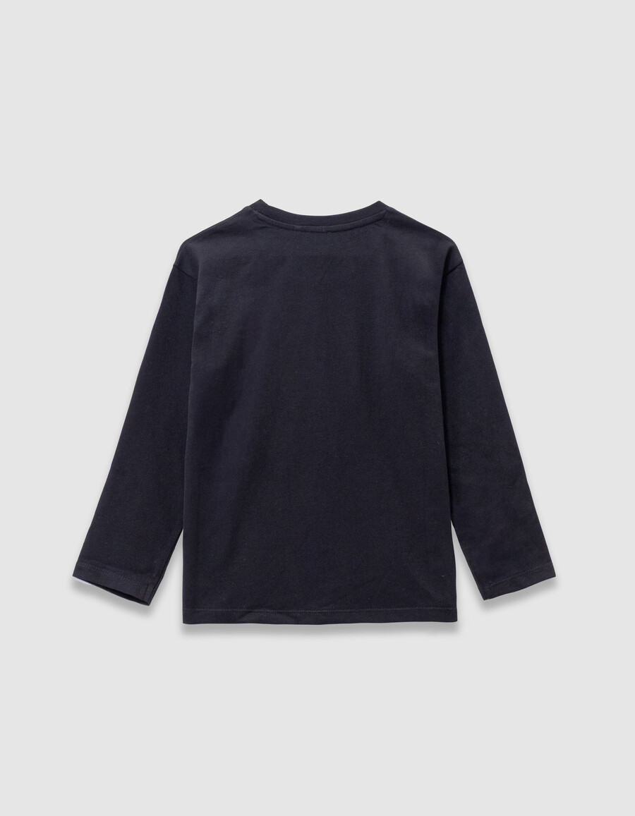 schwarzes t-shirt für jungen aus bio-baumwolle mit aufgedrucktem van-motiv