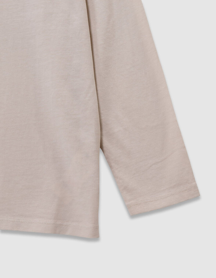 beiges t-shirt aus bio-baumwolle für jungen mit xl-aufdruck auf dem rücken