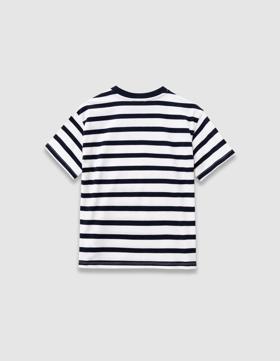 kurzarm-t-shirt aus bio-baumwolle für jungen mit matrosenmotiv