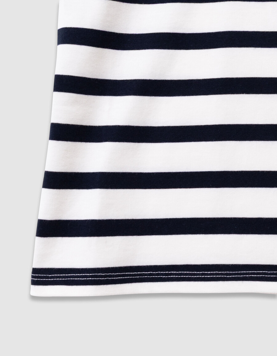 kurzarm-t-shirt aus bio-baumwolle für jungen mit matrosenmotiv