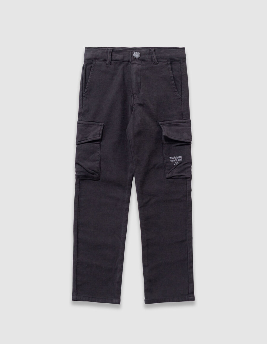 schwarze cargohose für jungen mit geradem schnitt