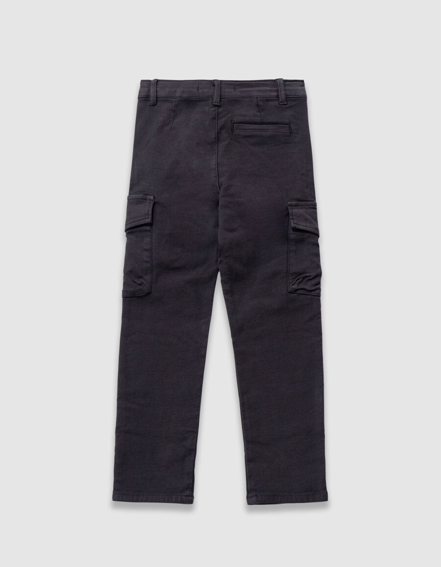 schwarze cargohose für jungen mit geradem schnitt