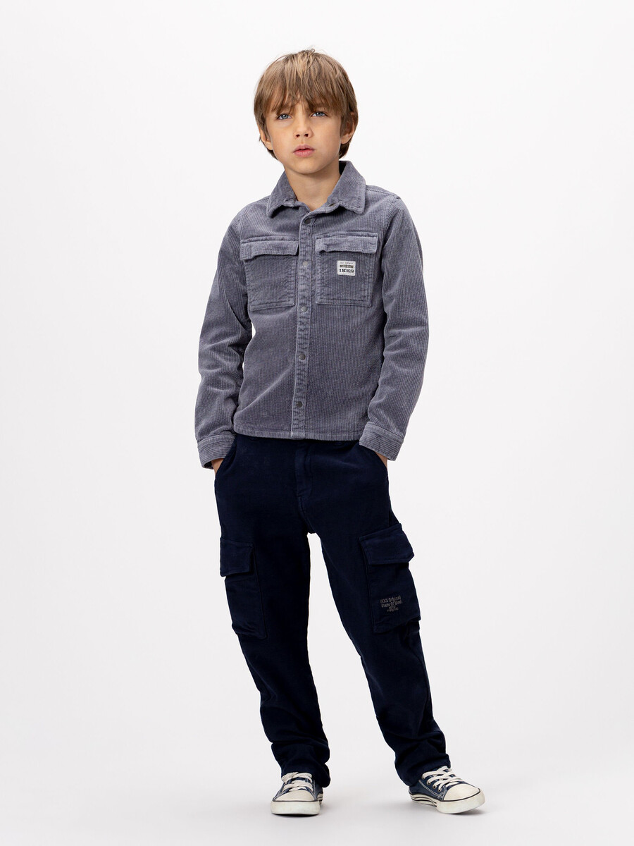 marineblaue cargohose für jungen gerader schnitt
