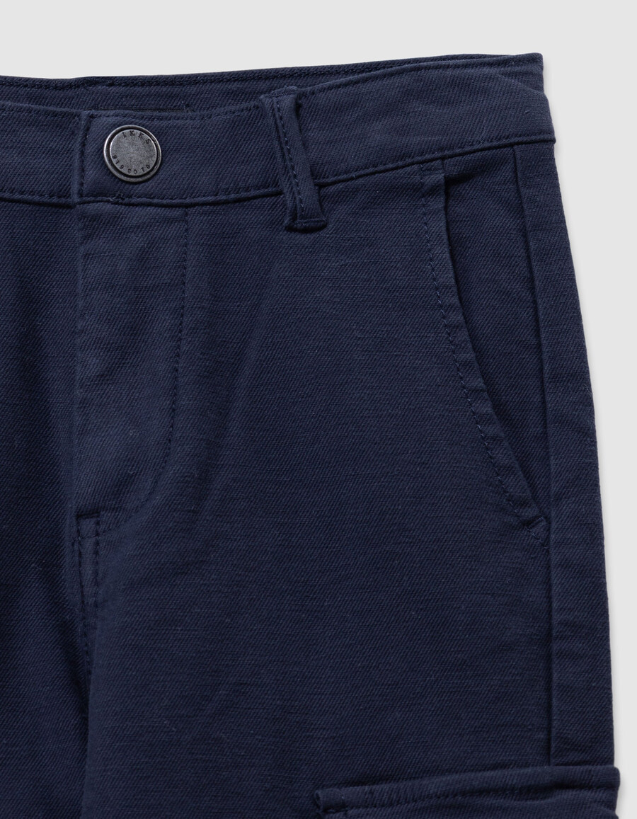 marineblaue cargohose für jungen gerader schnitt